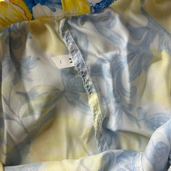 Dalia Macphee Satin Lemon Shorty Pajama Set Collared Medium 🍋 NWT!! - Picture 7 of 7